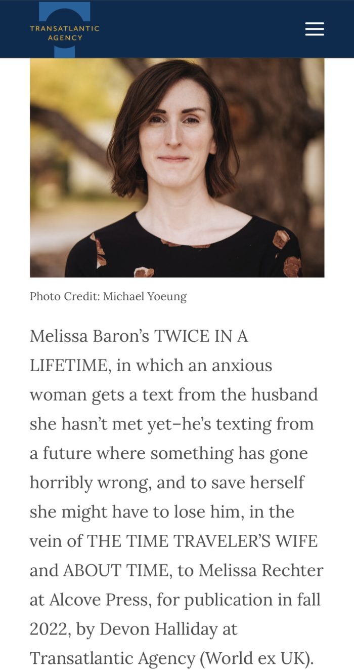 book deal announcement with melissa barons photo